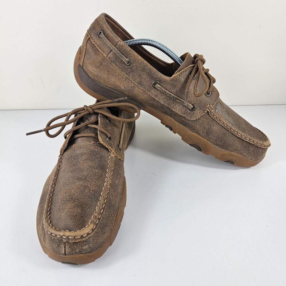 Twisted X Bomber Mens 11 Driving Mocs D Toe Boat Loafer Shoes Antibacterial